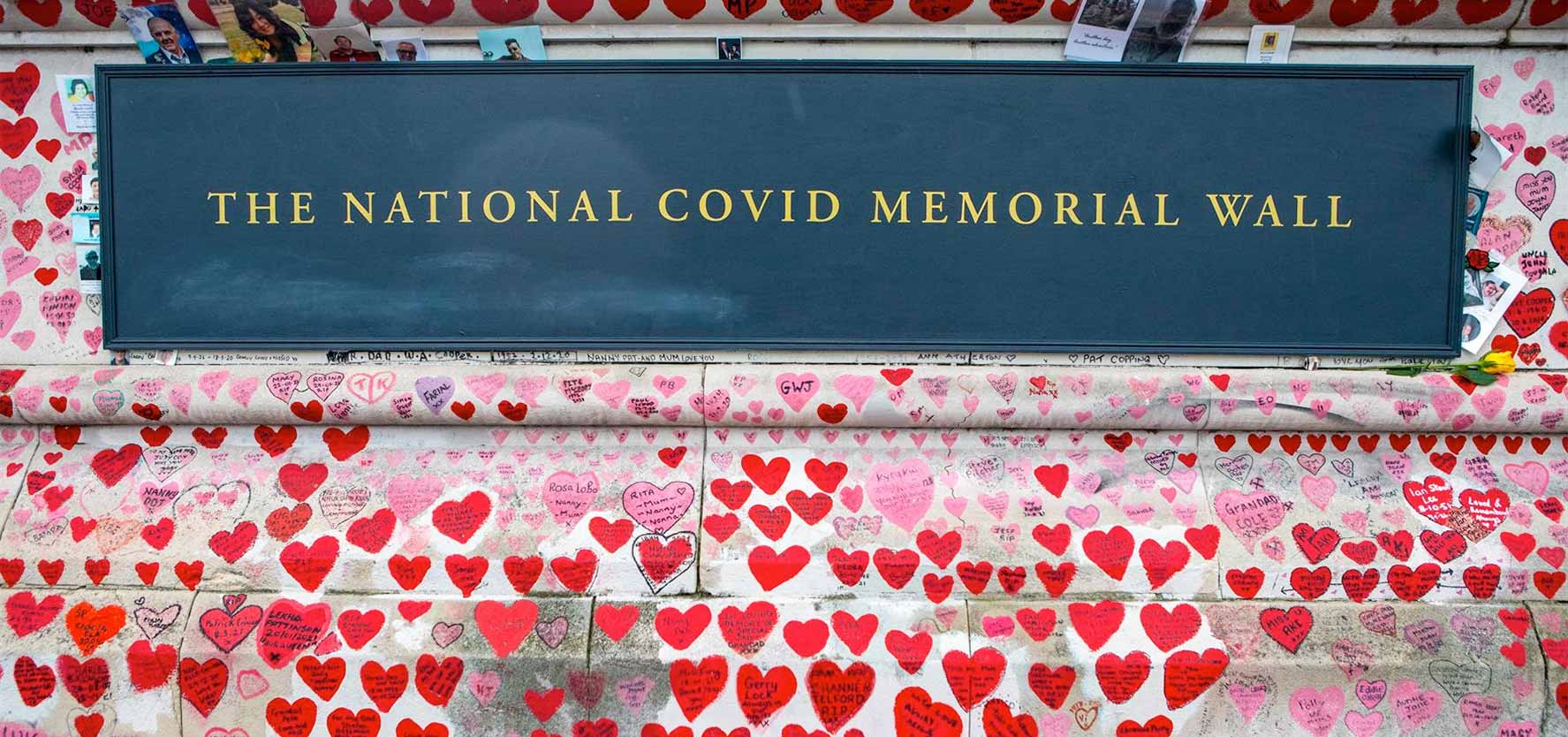 An image showing hand drawn hearts on the National Covid Memorial Wall. Picture: chrisdorney - stock.adobe.com