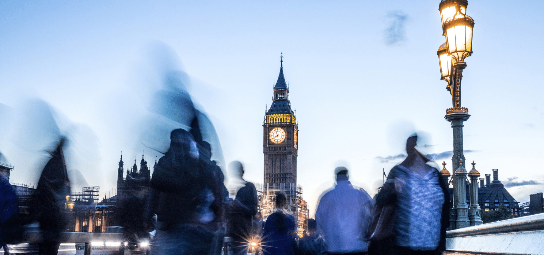 An image of blury people moving over Westminster Bridge. Big Ben and the Houses of Parliament are in the background. Picture:  LeoPatrizi, iStock